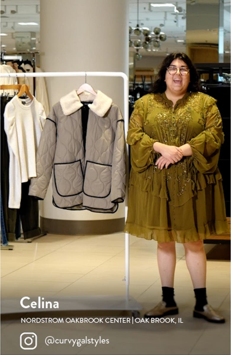 Reese Emerson Fleece Collar Quilted Jacket, sales video thumbnail