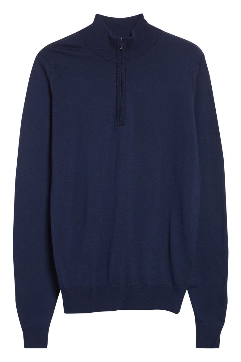 Men's Tapton Half Zip Merino Wool Sweater, Alternate, color, HEMINGWAY BLUE