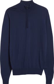John Smedley Men
s Tapton Half Zip Merino Wool Sweater