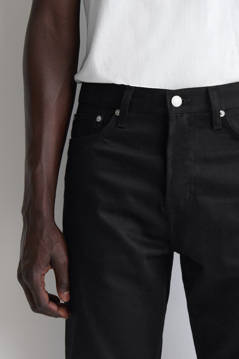 Signature Regular-Fit Straight-Leg Jeans, Alternate, color, BLACK