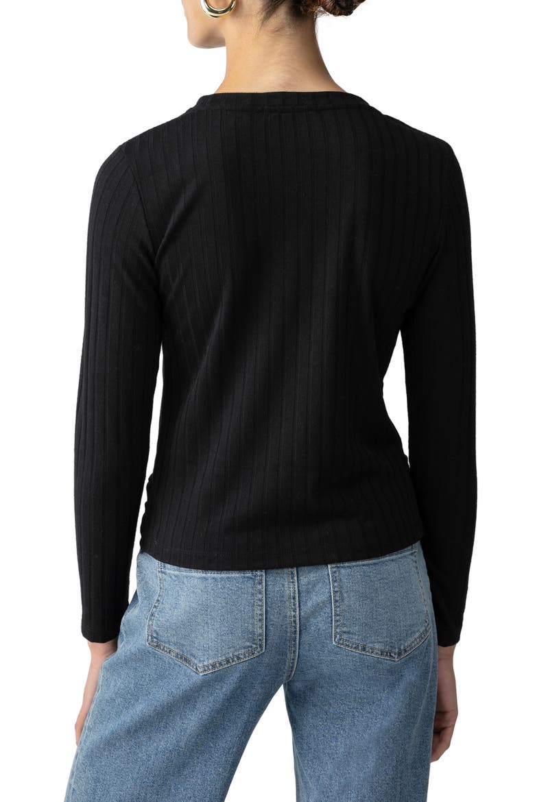 The Twist Front Rib Knit Top, Alternate, color, BLACK