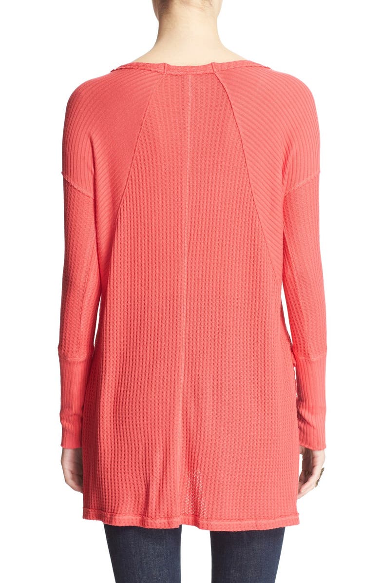 Free People 'Ventura' High/Low Thermal Top, Alternate, color, Poppy