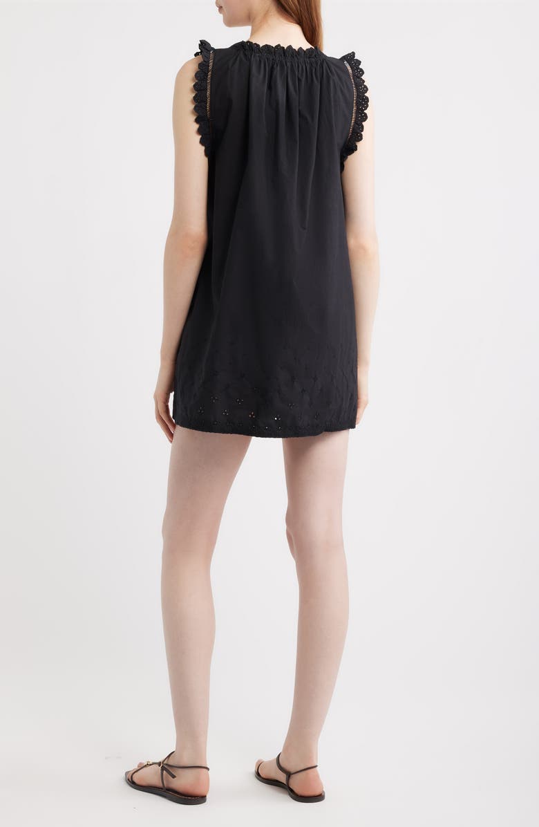DÔEN Nessie Eyelet Organic Cotton Shift Minidress, Alternate, color,