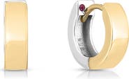 Roberto Coin Oro Classic Two Tone Huggie Hoop Earrings
