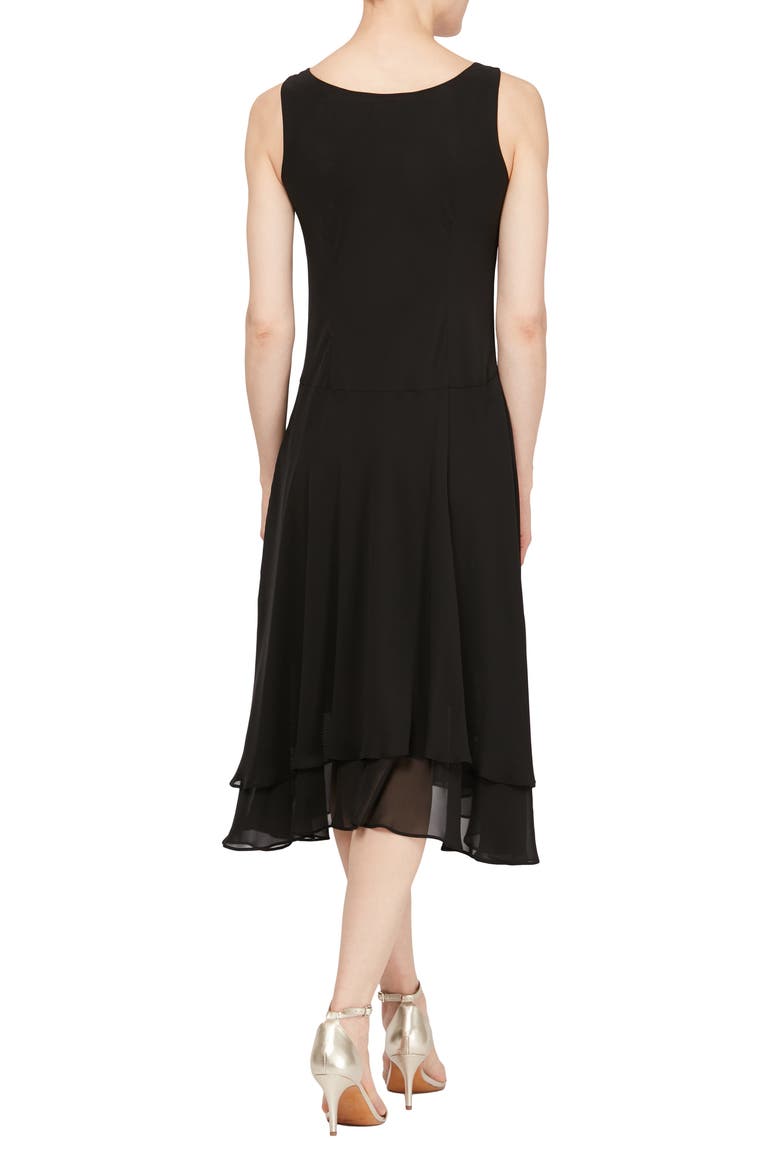 Beaded Detail Chiffon Dress with Jacket, Alternate, color, BLACK