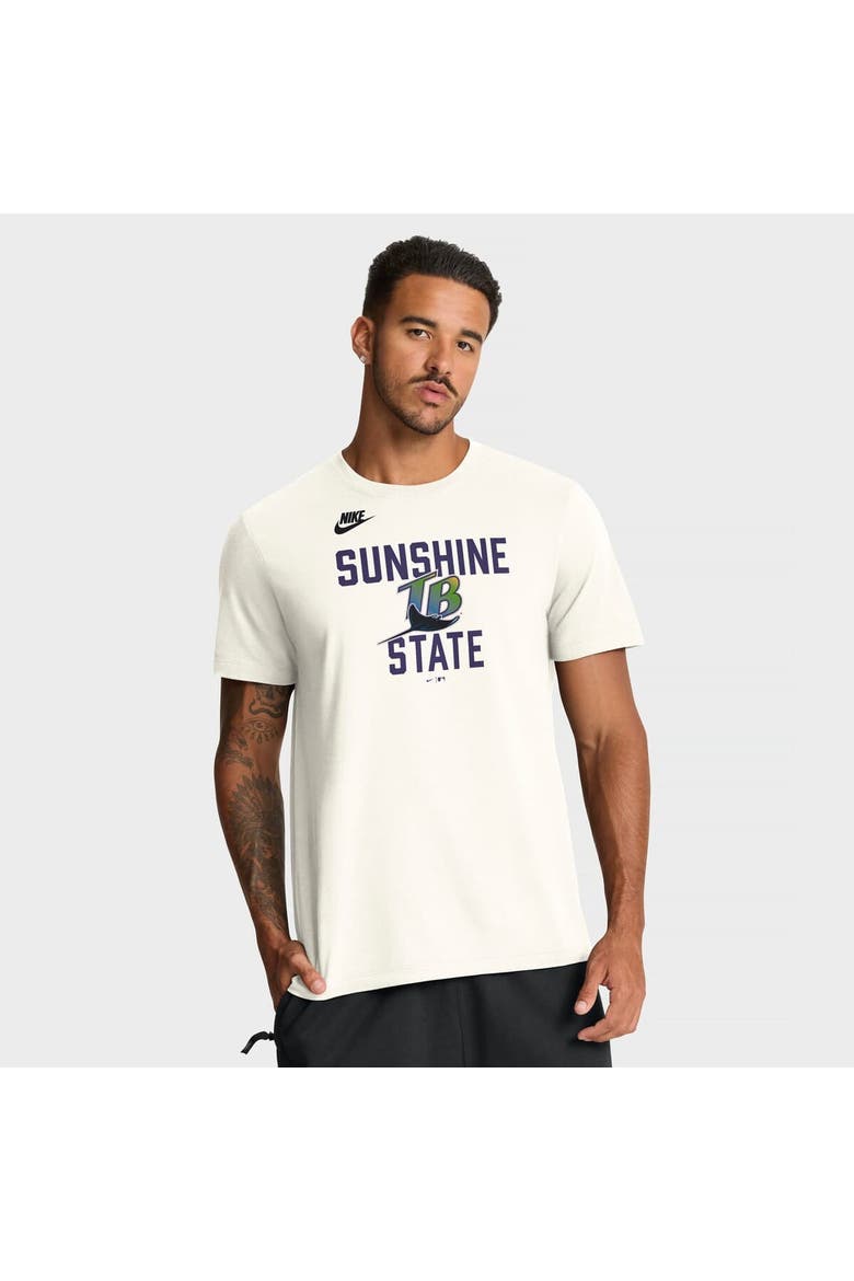 Men's Nike Cream Tampa Bay Rays Cooperstown Collection ‘70s Inspired T-Shirt, Main, color, Cream