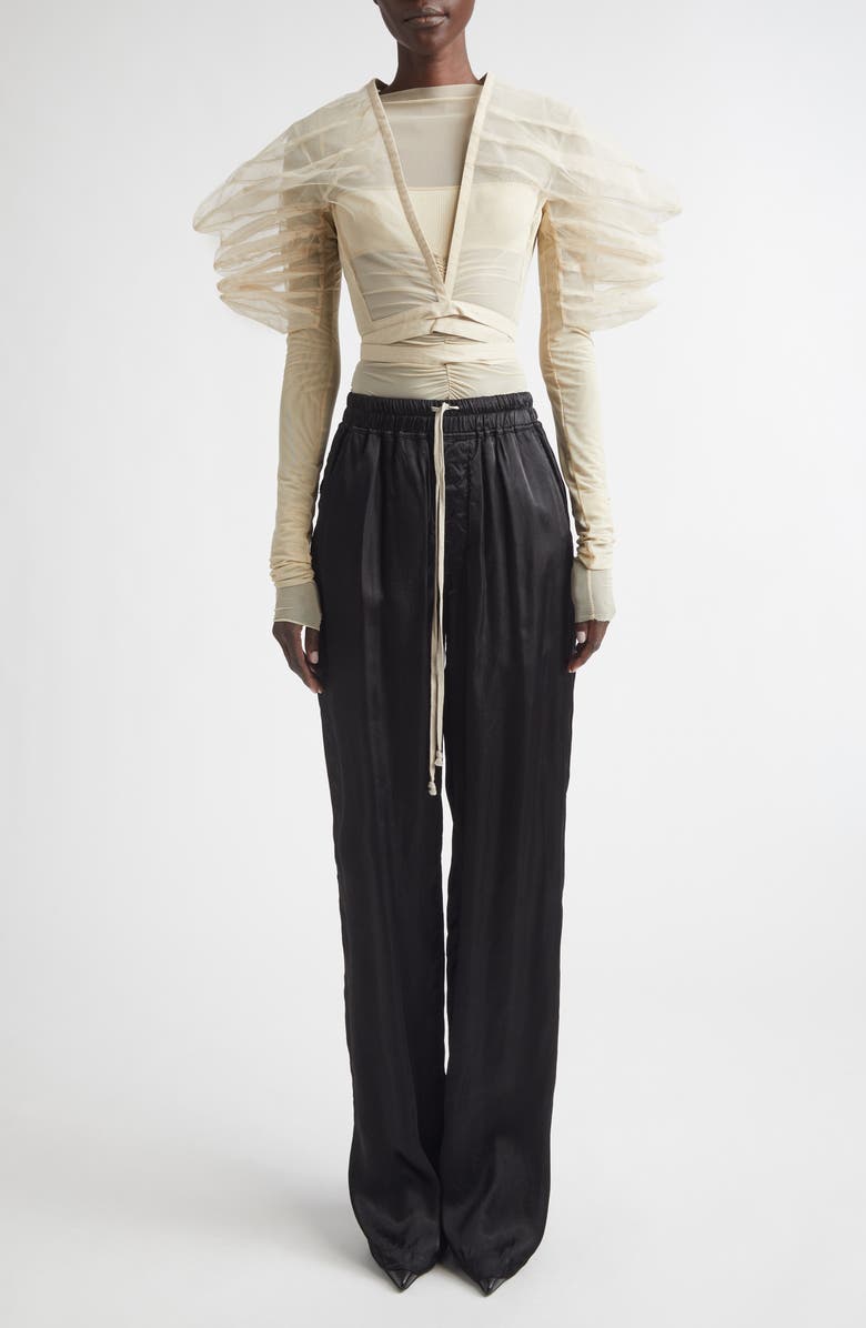 Rick Owens Rhino Tulle Wrap Top, Alternate, color, Sand