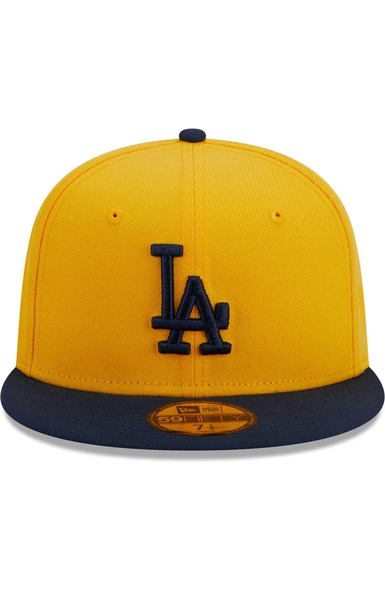 New Era Men's New Era Gold Los Angeles Dodgers Two-Tone Color Pack 59FIFTY Fitted Hat, Alternate, color,