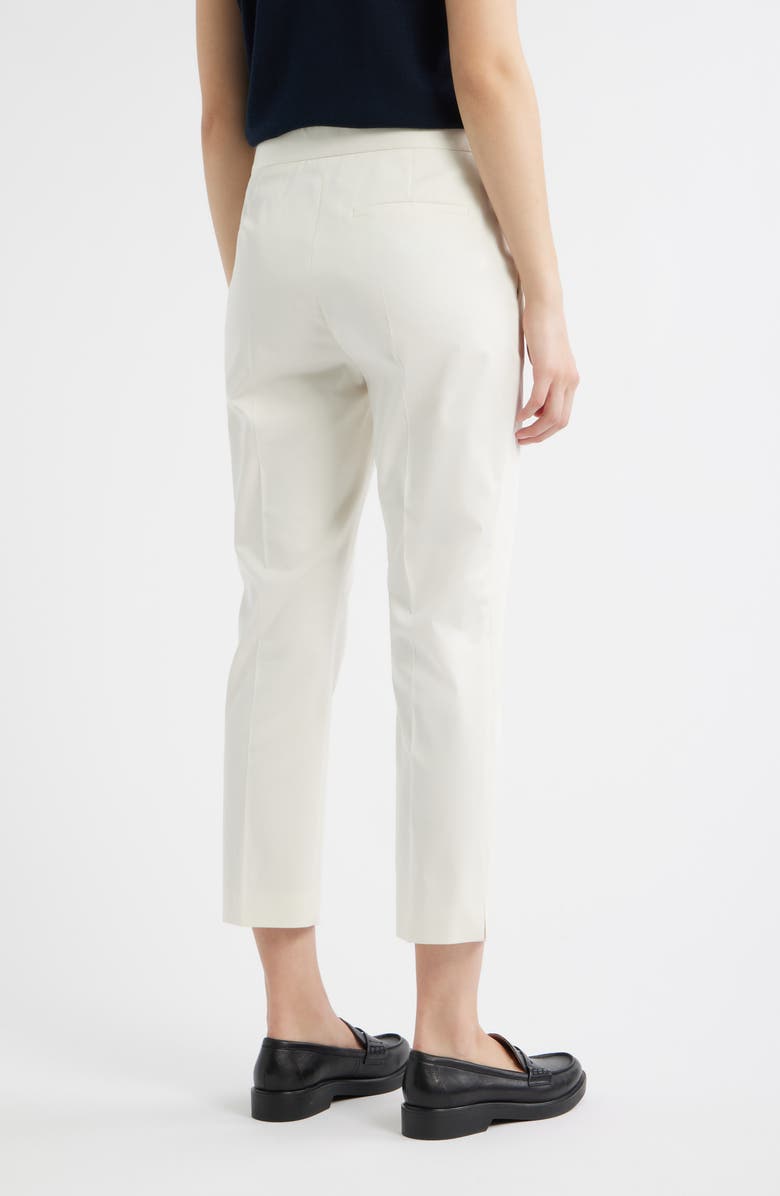 BOSS Tapria Stretch Cotton Crop Pants, Alternate, color, Soft Cream