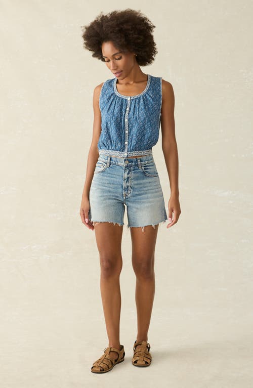 Faherty Isla Denim Crop Tank In Key Largo Blue