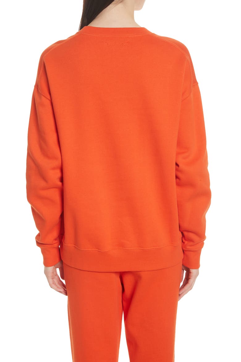 Lia Crewneck Sweatshirt, Alternate, color, TANGERINE