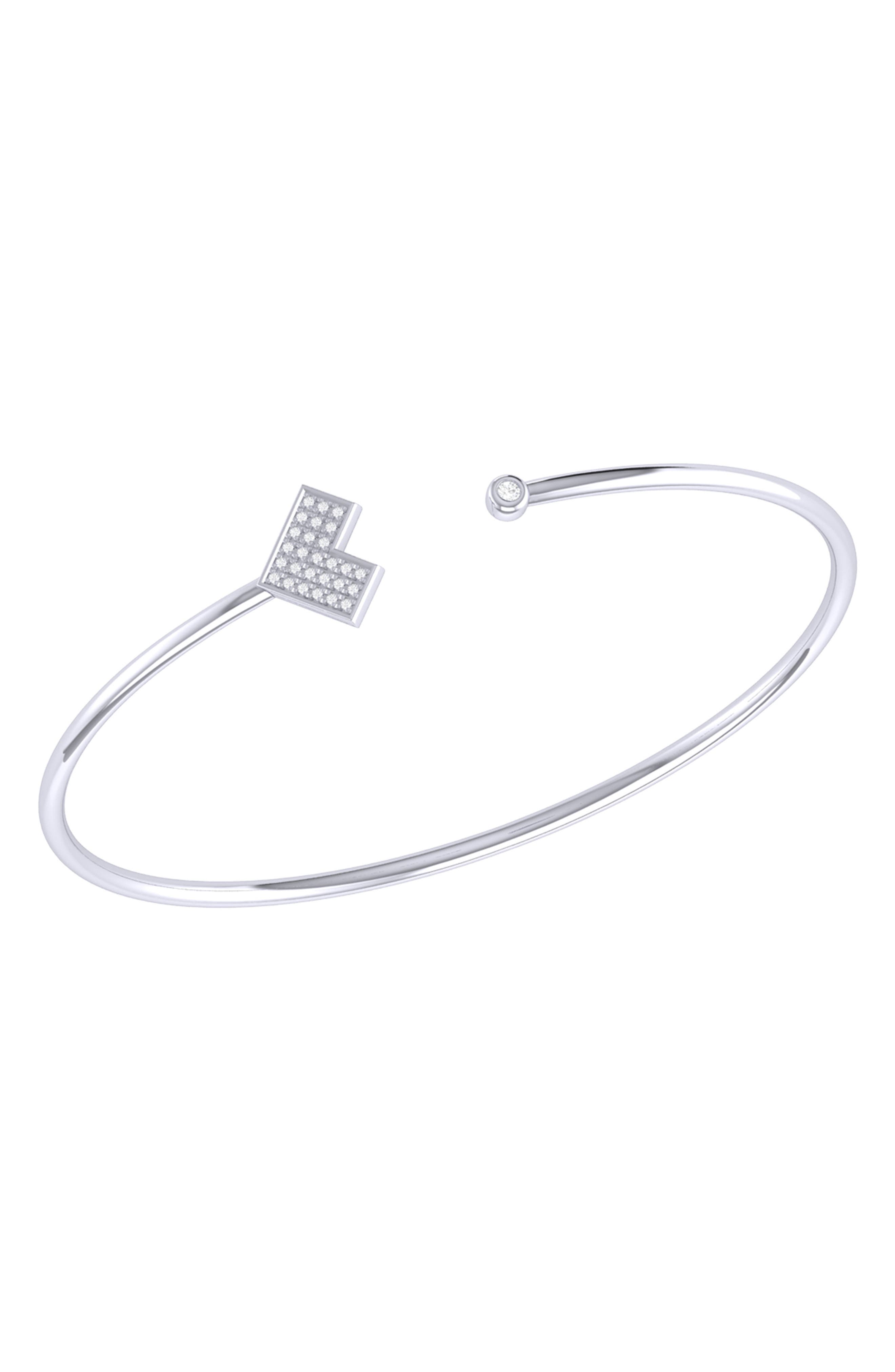 LuvMyJewelry Home One Way Diamond Cuff Bracelet - 0.1ct.