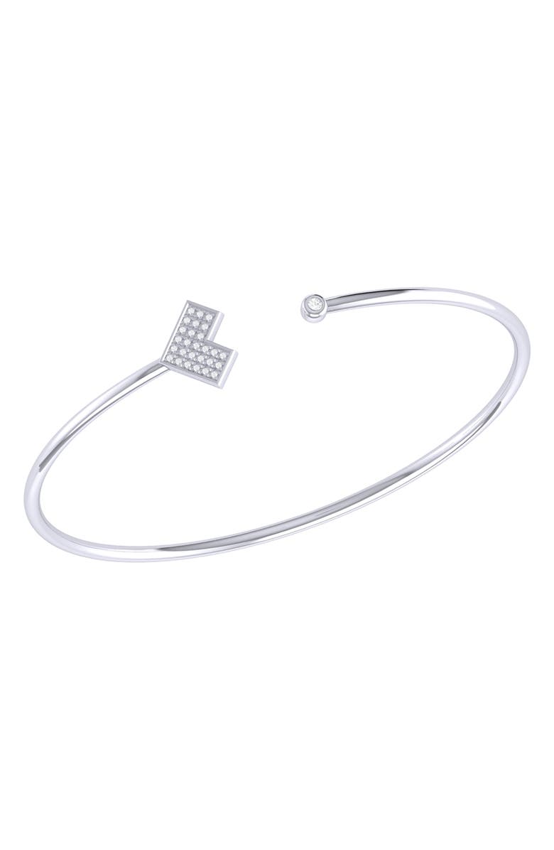 LuvMyJewelry Home One Way Diamond Cuff Bracelet - 0.1ct., Main, color, Silver