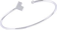 LuvMyJewelry Home One Way Diamond Cuff Bracelet - 0.1ct.
