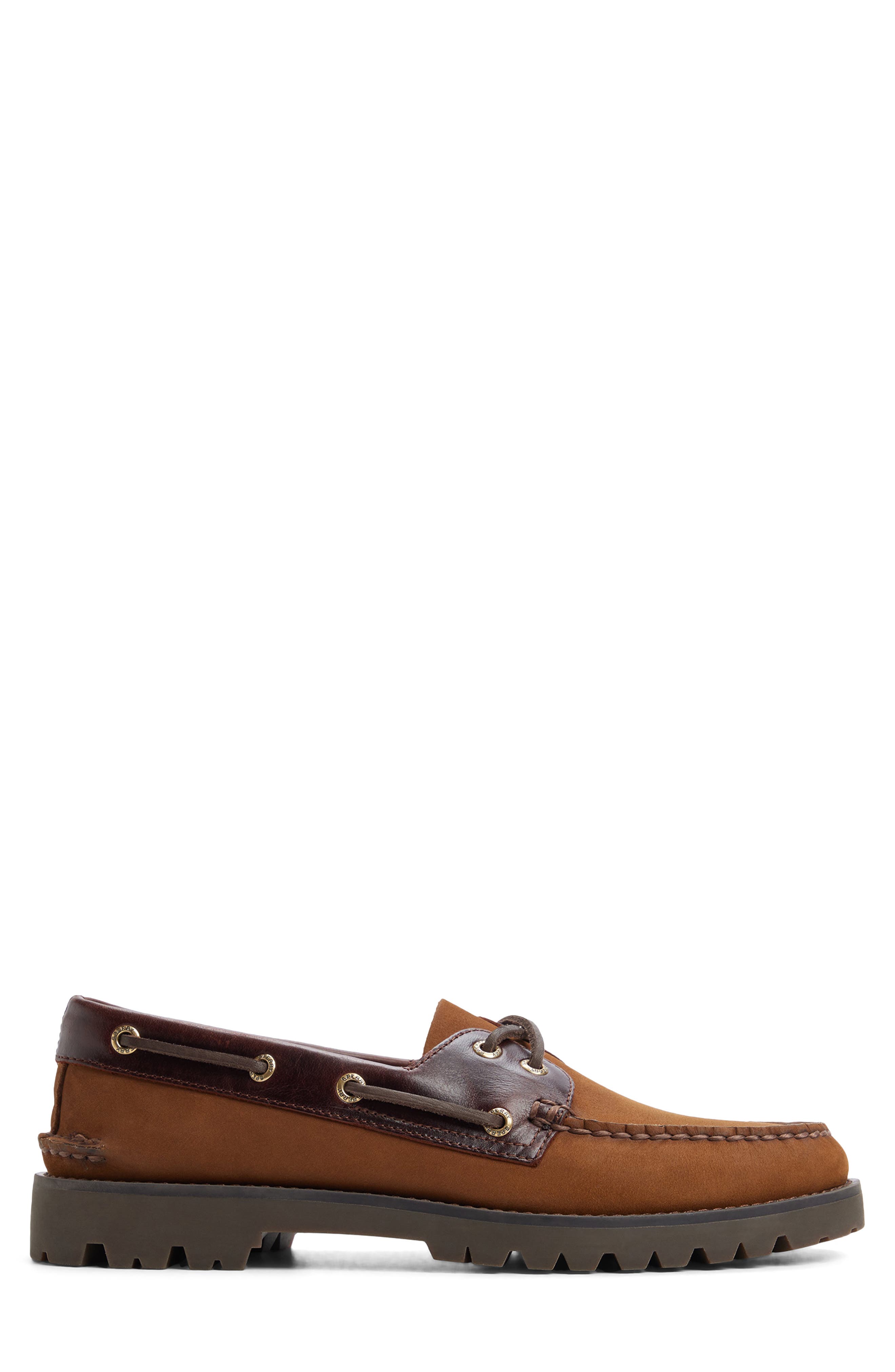 Authentic Original 2-Eye Lug Leather Boat Shoe, Alternate, color, OTHER BROWN