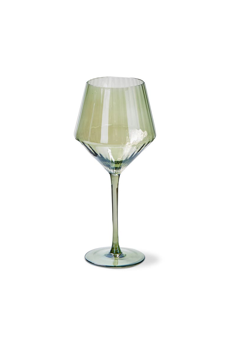 Chelsea Iridescent Optic Wine Glass Green Drinkware, Main, color, Green