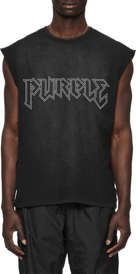 Tシャツ・カットソー PURPLE BRAND Textured sleeveless cotton t-shirt PURPLE BRAND Textured Graphic Sleeveless T-Shirt | Nordstrom