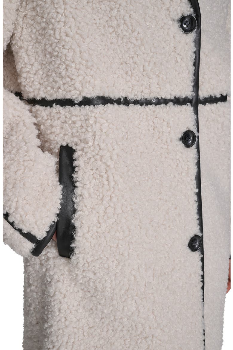 Faux Shearling Coat, Alternate, color, IVORY/ BLACK