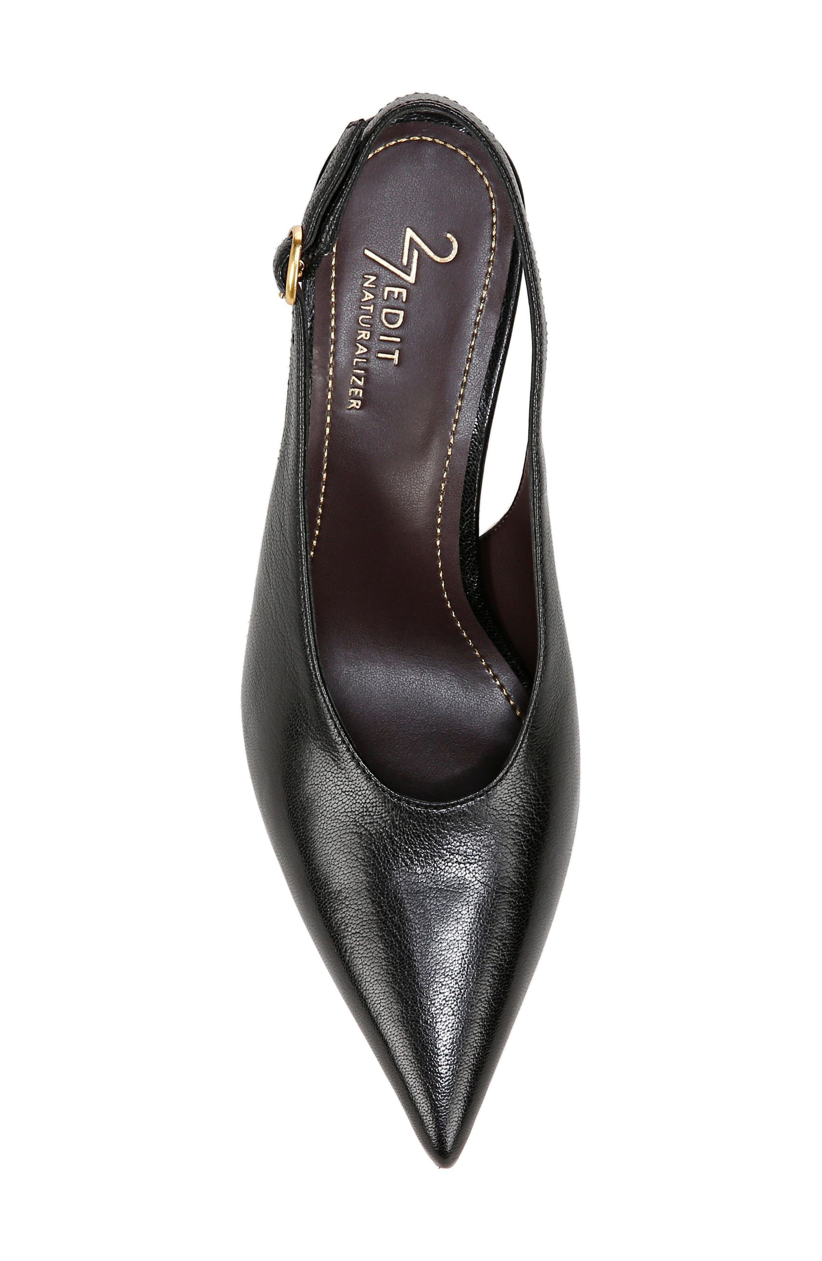 27 EDIT Naturalizer Elaine Slingback Pointed Toe Pump, Alternate, color, Black