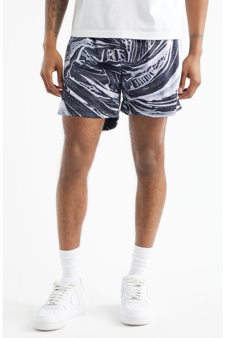 Splash Mesh Shorts, Main, color, BLACK