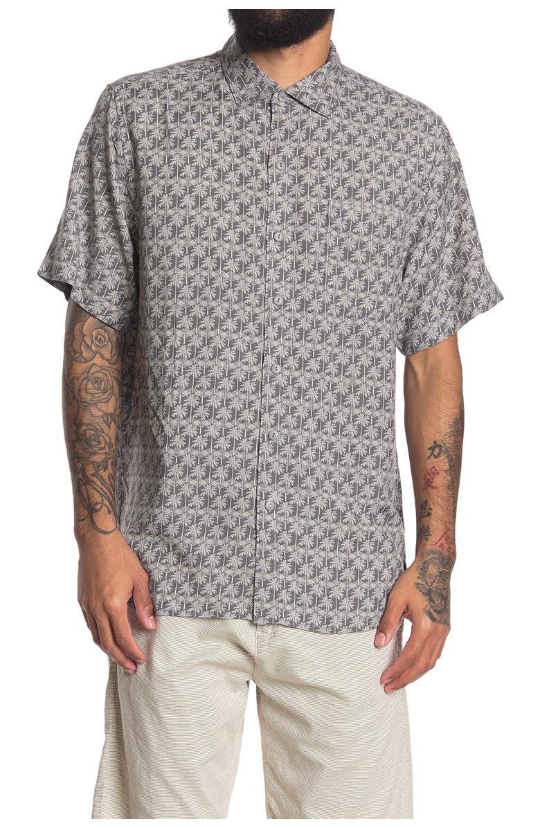 Tommy Bahama Palms Away Geo Short Sleeve Shirt, Main, color,