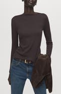 MANGO Boat Neck Long Sleeve T-Shirt