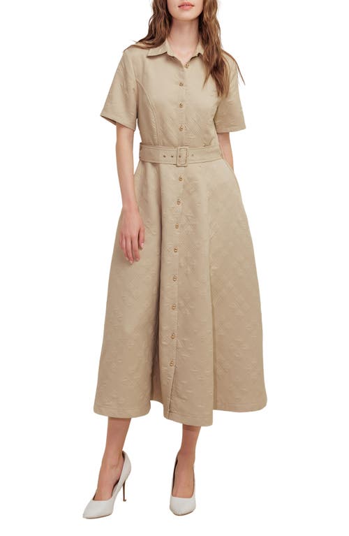Freemarket Diamond Stitched A-line Dress In Brown