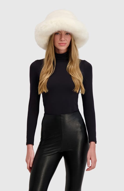 Lyla Grant Fur-free Fox (faux Fur) Bucket Hat In White