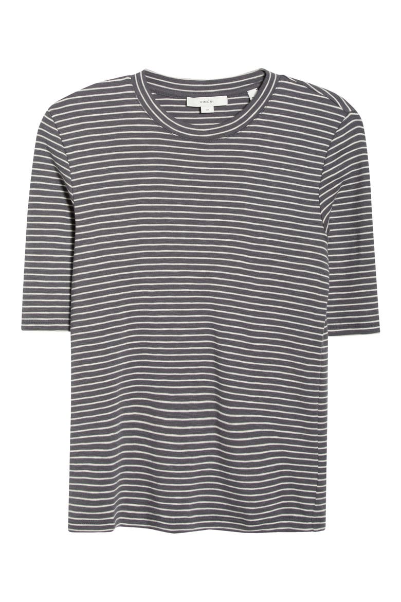 Stripe Elbow Sleeve Cotton Blend Knit Top, Alternate, color, OCEANA COMBO