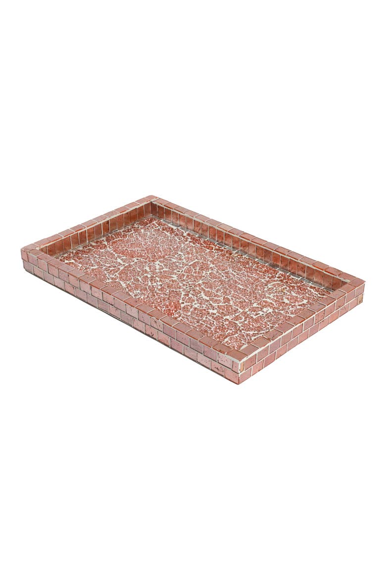 Rectangular Mosaic Decorative Tray, Alternate, color, PINK