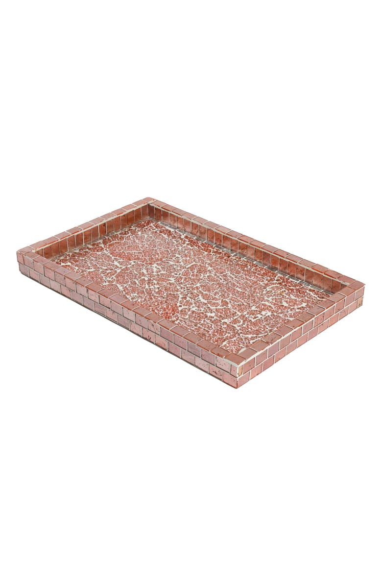 Tiramisu Rectangular Mosaic Decorative Tray, Alternate, color, Pink