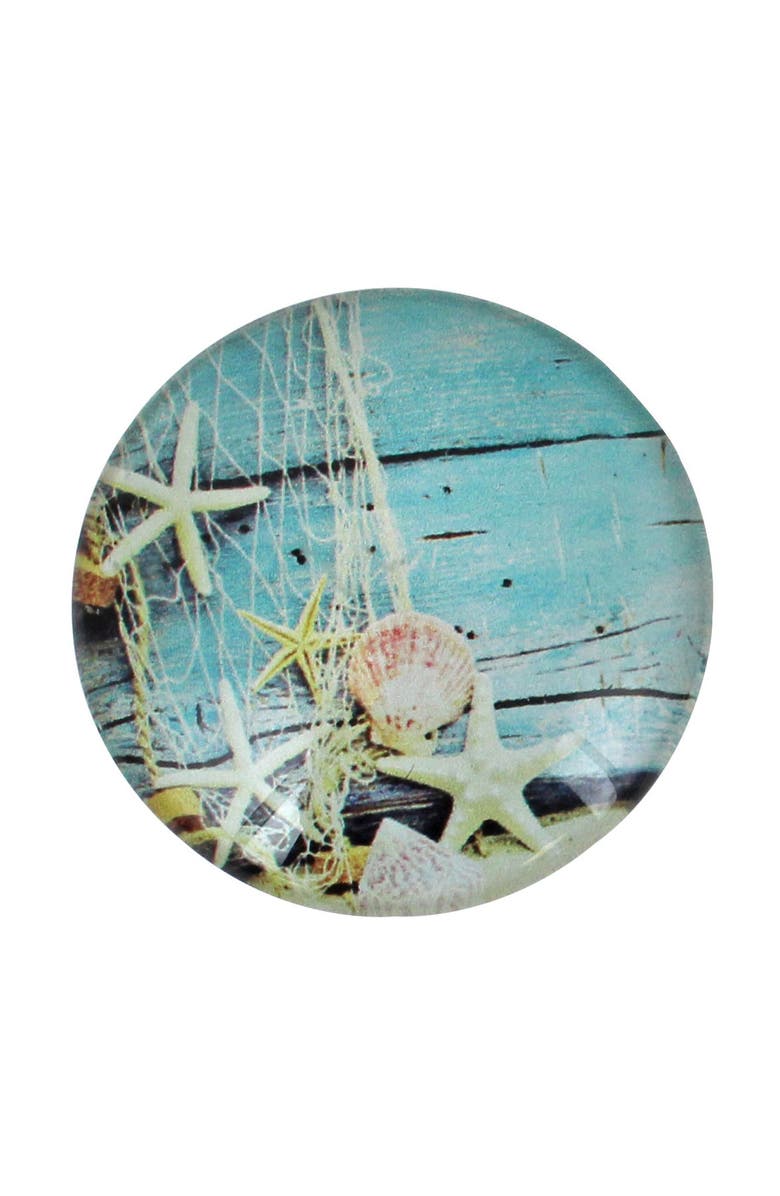 Beachcombers 2" Glass Starfish On Boards Magnet, Main, color, Blue