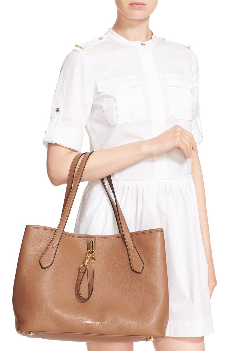 Burberry 'Medium Honeybrook' Leather Tote, Alternate, color,