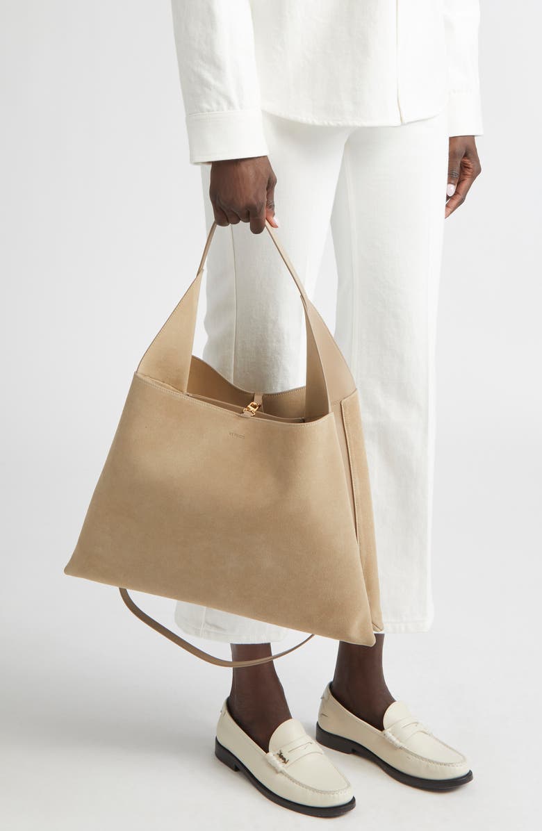 Ree Projects Large Clare Suede Tote, Alternate, color, Sandstone