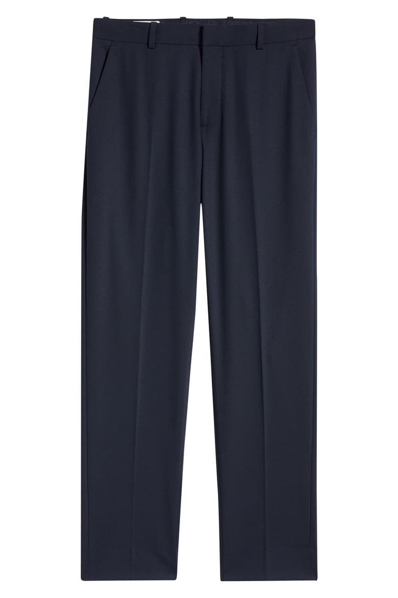 Slim Fit Solid Flat Front Stretch Suit Pants, Alternate, color, NAVY SEABORNE