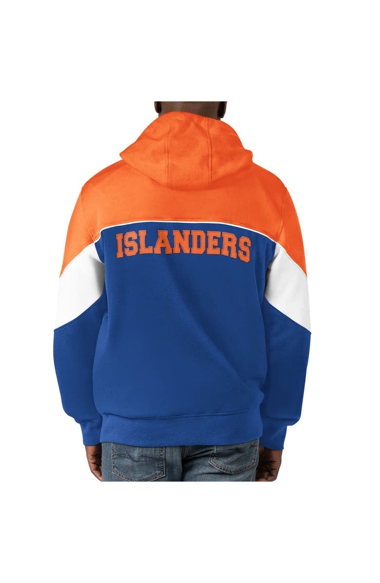 STARTER Men's Starter Royal/Orange New York Islanders Power Forward Full-Zip Hoodie, Alternate, color, Royal