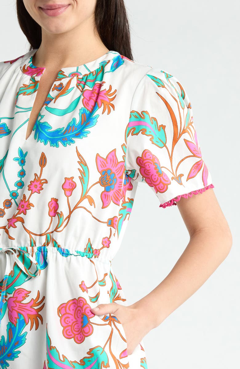 SUGARLIPS Izzie Floral Bouse Shift Minidress, Alternate, color, White-Fuchsia