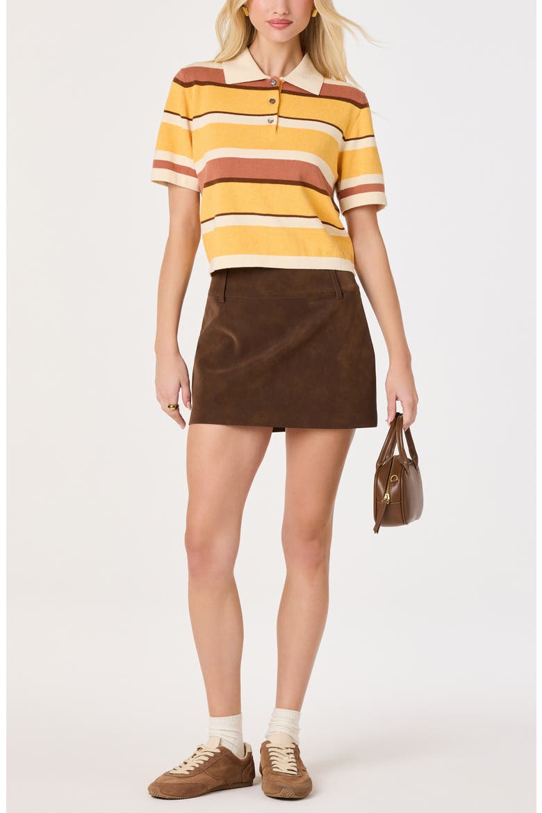 Brooklyn Stripe Short Sleeve Sweater Polo, Alternate, color, ORANGE MULTI STRIPE