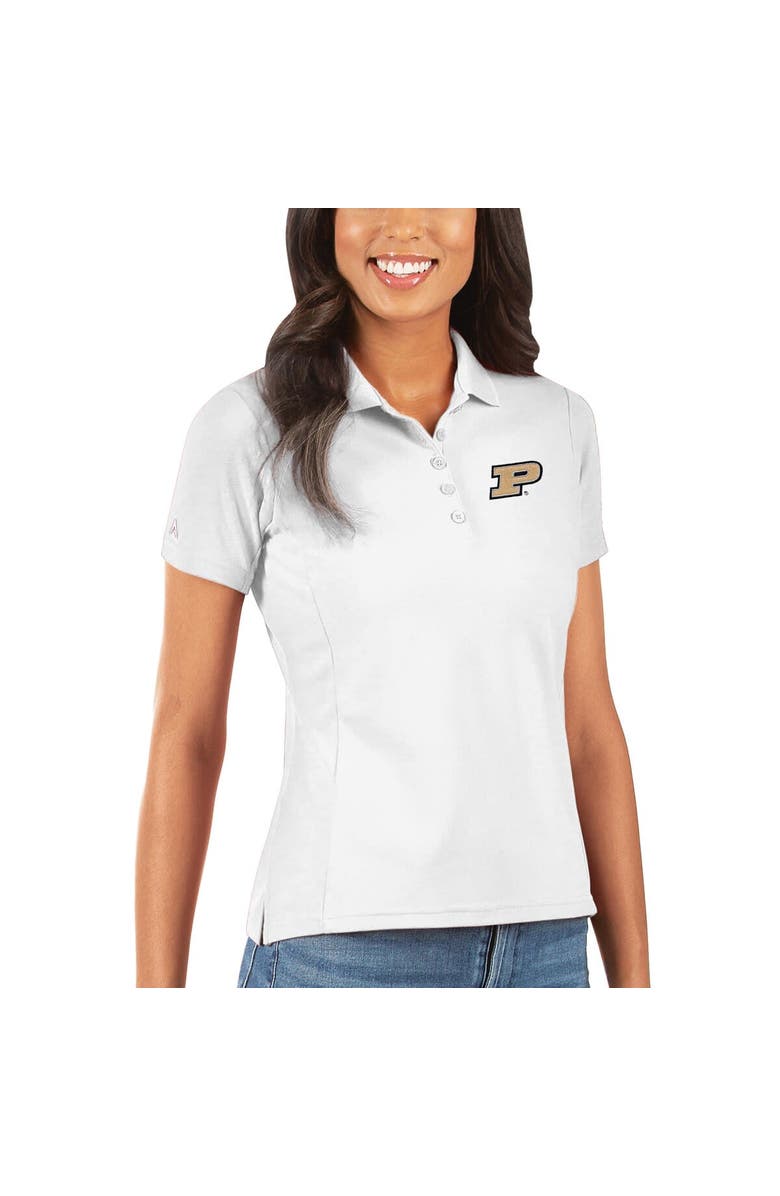 ANTIGUA Women's Antigua White Purdue Boilermakers Legacy Pique Polo, Main, color, 