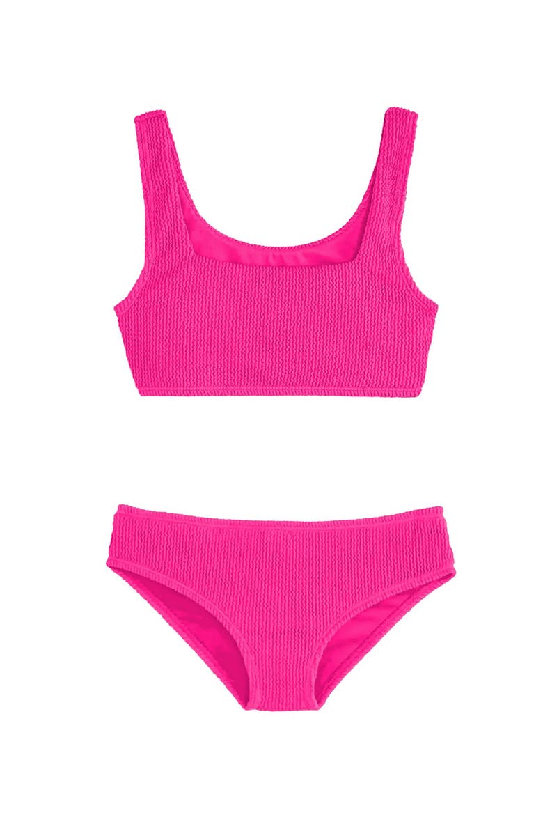 Crinkle Bikini Swimsuit, Main, color, Pink