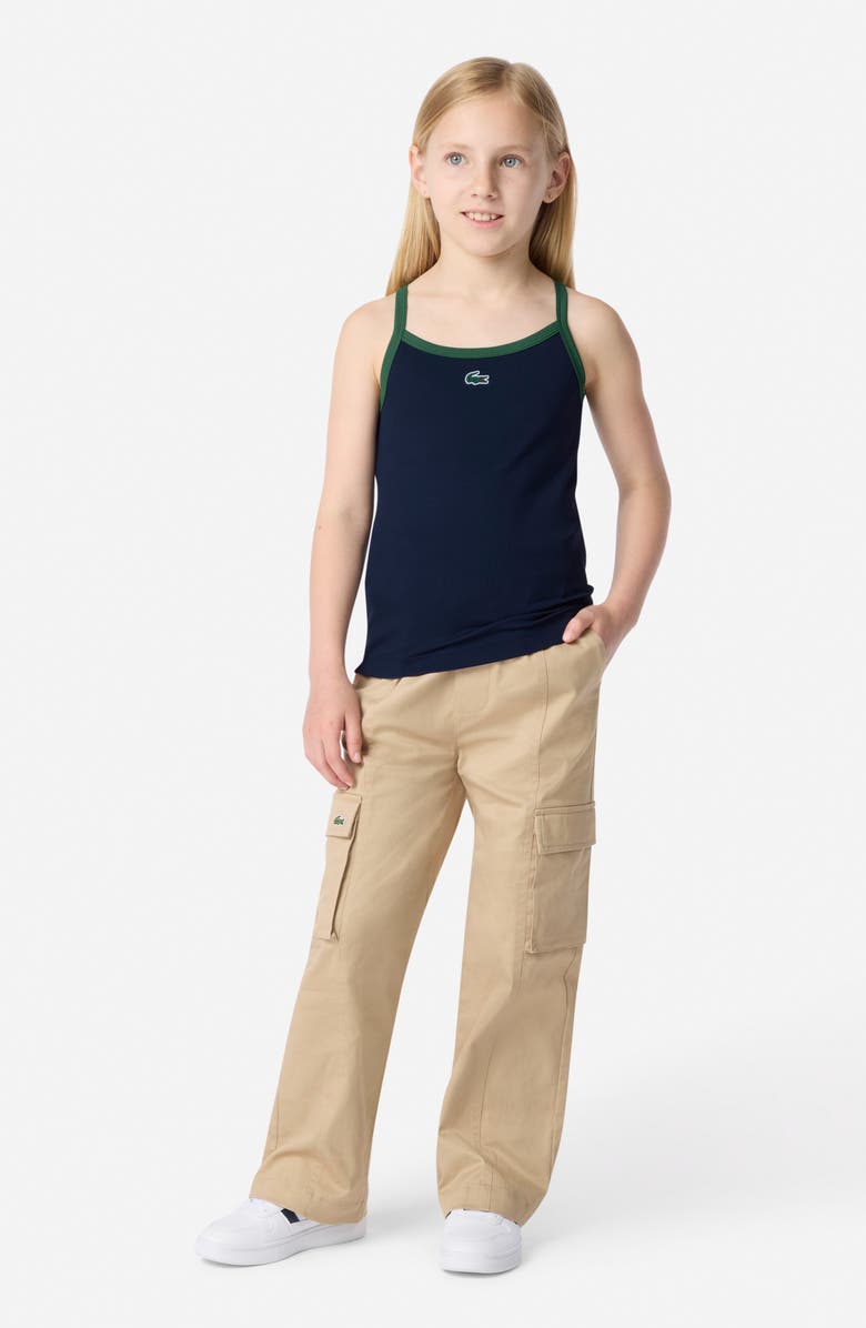 Lacoste Kids' Logo Rib Tank, Alternate, color, Marine