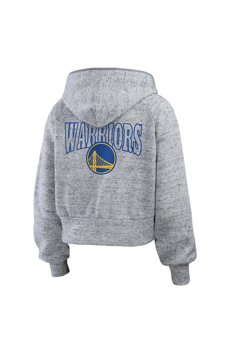 WEAR by Erin Andrews Women's WEAR by Erin Andrews Heather Gray Golden State Warriors Speckled Radiator Full-Zip Hoodie, Alternate, color, Heather Gray