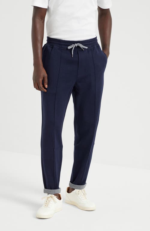 Brunello Cucinelli Trousers With Crête In Cobalt