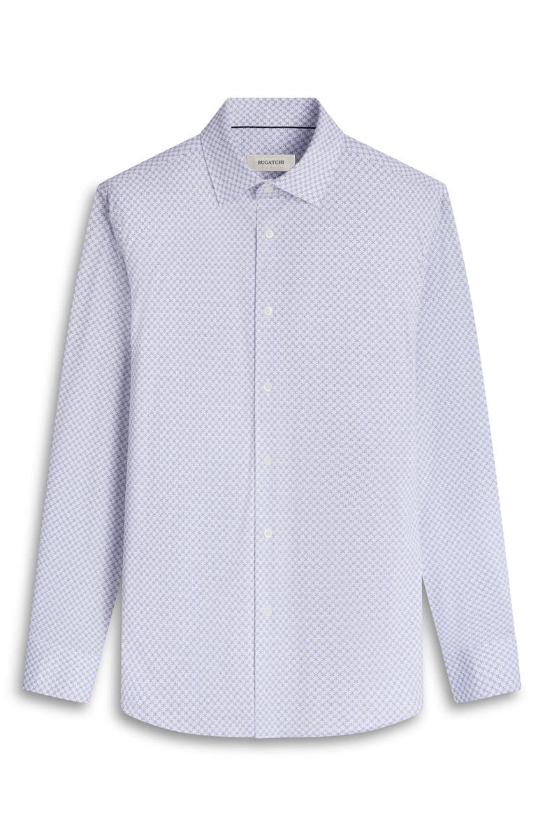 Bugatchi James OoohCotton<sup>®</sup> Geo Print Button-Up Shirt, Alternate, color, White