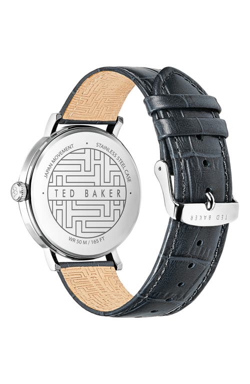 Ted Baker Phylipa Leather Strap Watch, 41mm In Gray