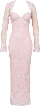 HOUSE OF CB Lucienne Lace Corset Strapless Gown & Bolero