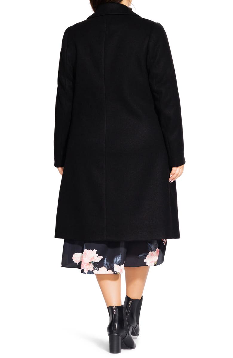 City Chic Single Button Peacoat, Alternate, color, 