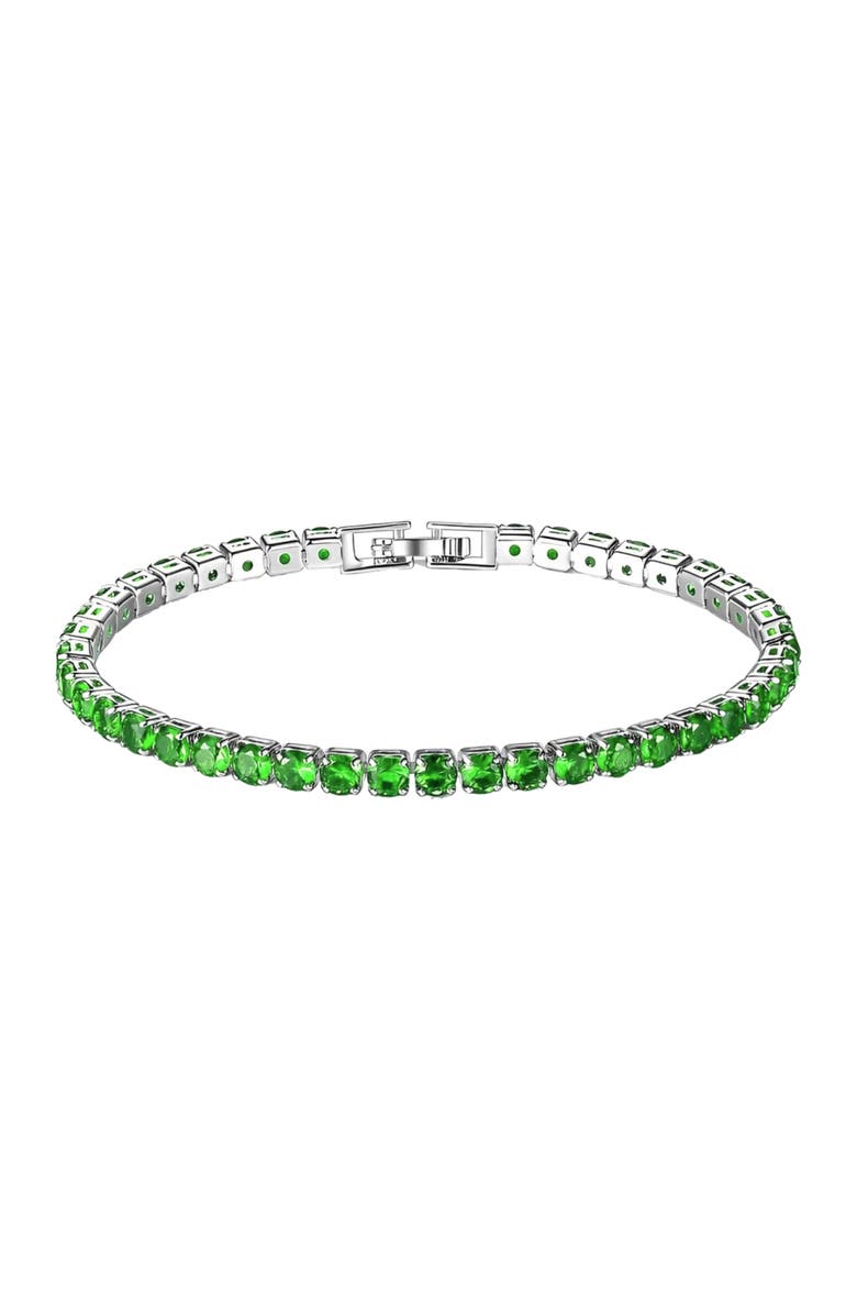 Donatello Gian Round Cut Tennis Bracelet, Main, color, Green