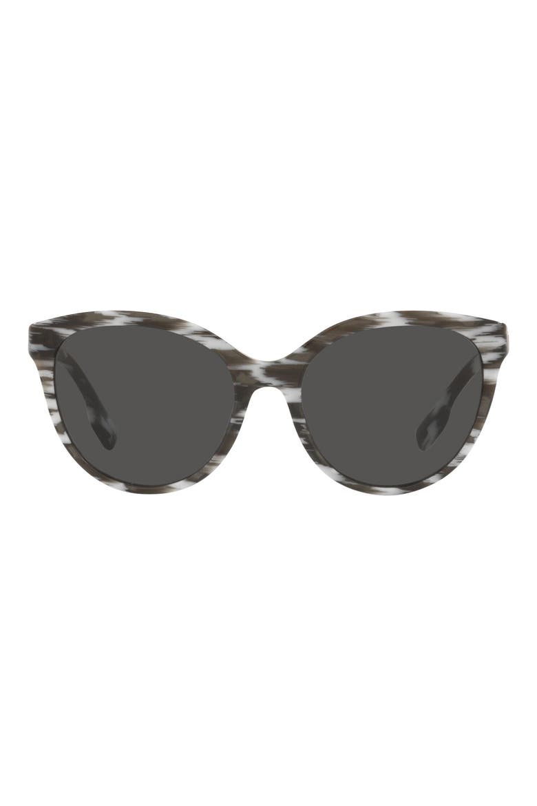 Betty 55mm Cat Eye Sunglasses, Main, color, BLACK WHITE