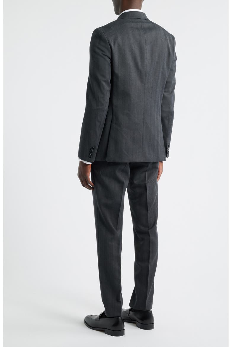 Houston Slim Fit Charcoal Grey Wool Blend Herringbone Suit, Alternate, color, MEDIUM GREY